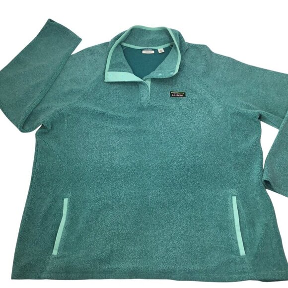 L.L. Bean T Quarter Snap Tumbled Sherpa Fleece Women's Plus 3X Pullover 518991 - Picture 6 of 9